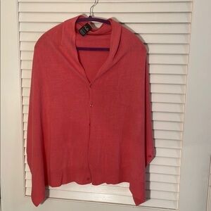 Noelle Pink Versatile Button-Up Poncho Scarf or Button Down Shawl